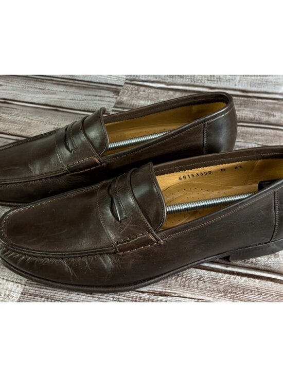 Santoni of Italy Penny leather Loafers size 8.5 color brown main image 5